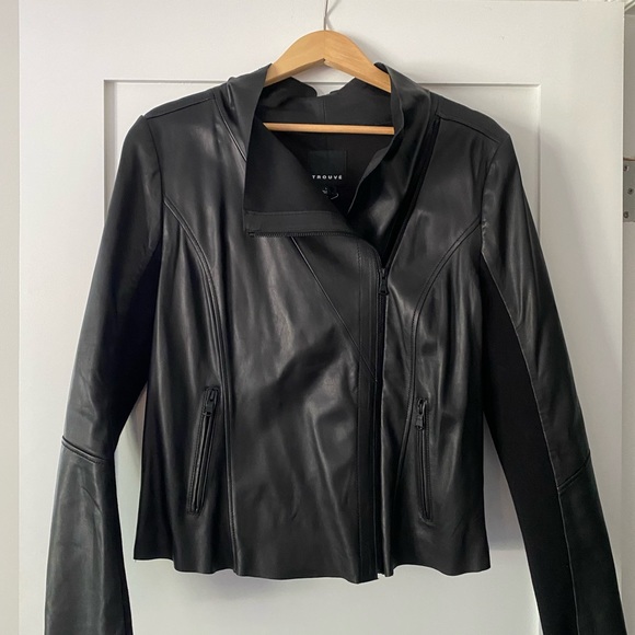 Trouve black leather moto jacket from Nordstrom - Picture 3 of 10